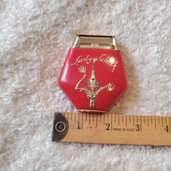 Vintage Lady Schick Electric Razor‎ Genie Design Red with Original Case - Picture 7 of 14